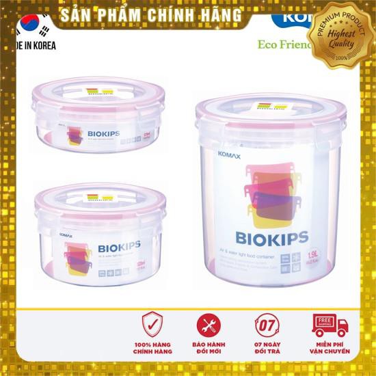 Hộp nhựa đựng thực phẩm tròn cao cấp Hàn Quốc KOMAX BIOKIPS cỡ lớn