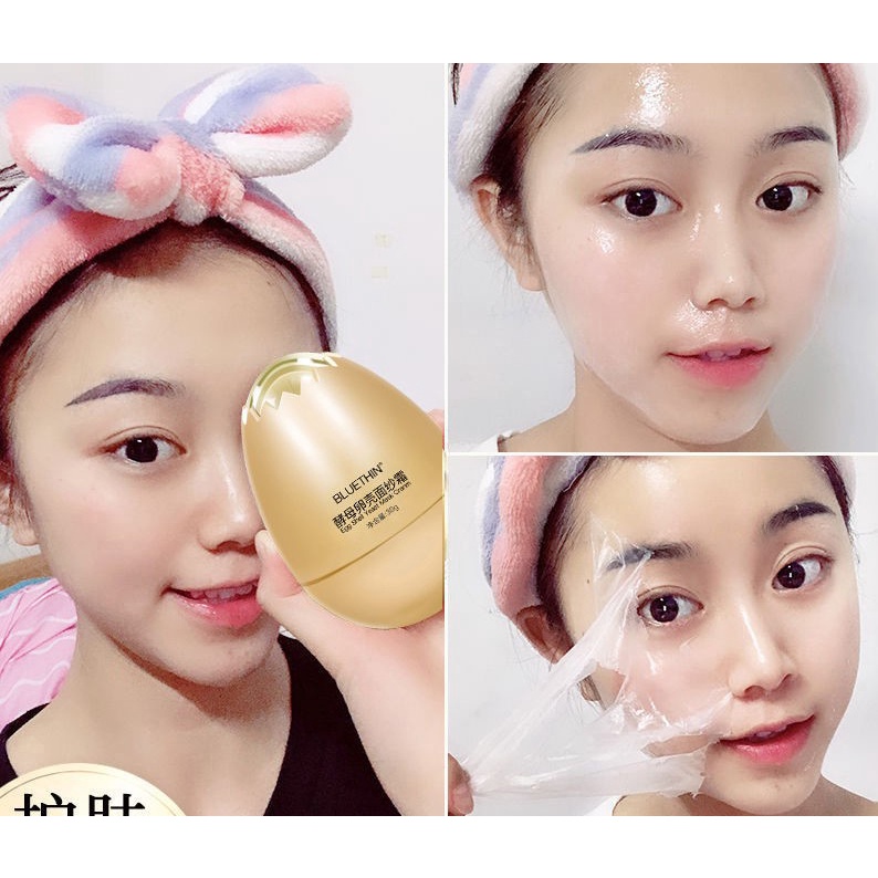 Mặt nạ trứng dạng lột dưỡng ẩm làm trắng da BLUETHIN