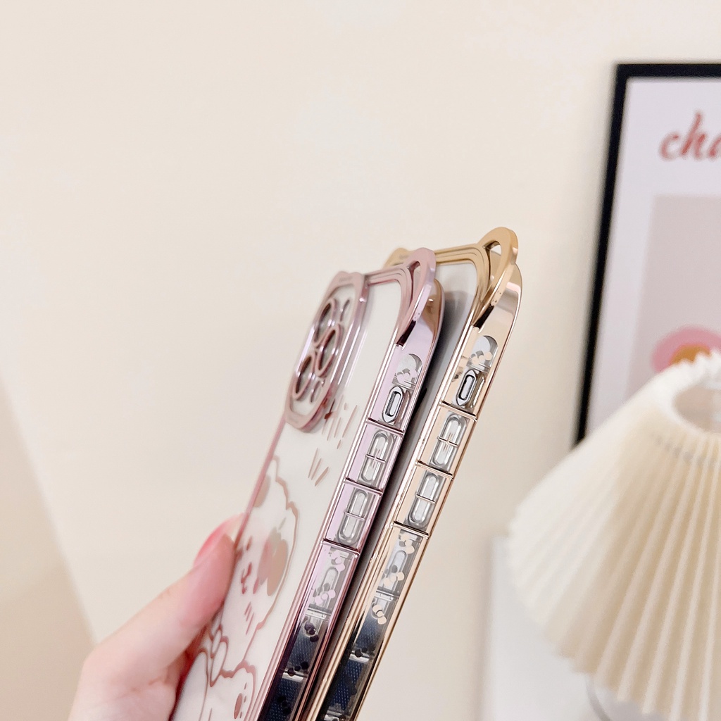Ốp Điện Thoại tpu Mềm Mạ Điện Hình Gấu Cho iphone 14 pro max 14PLUS 13 pro max ins 12 pro max 11 pro max xsmax