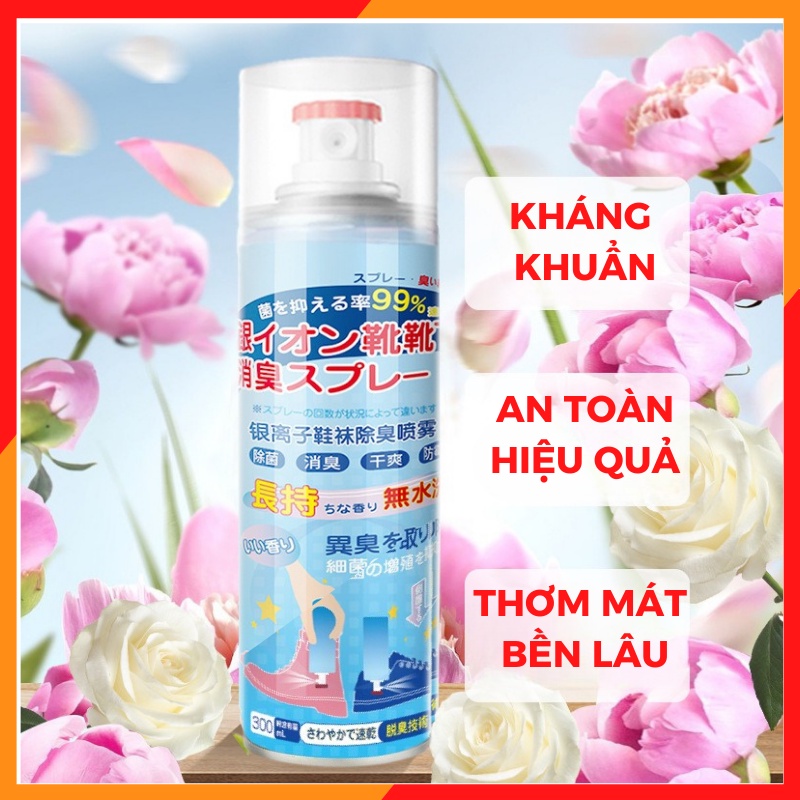 Xịt giày khử mùi hôi chân Công nghệ nano bạc Nhật Bản mới nhất 2022 chai lớn 360ML Quina