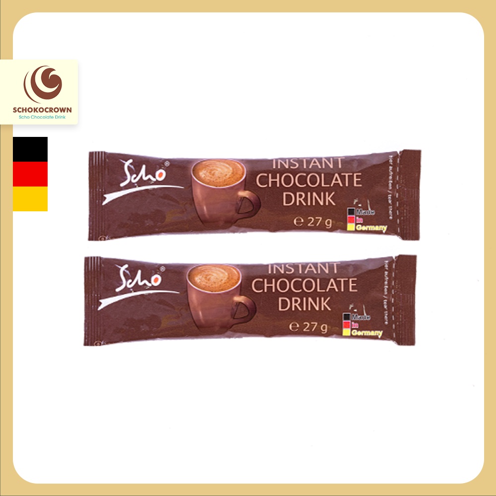 Bột Cacao dinh dưỡng Scho - Scho Dark Drip hộp 10 gói x 27g - Hàm lượng Cacao nguyên chất cao, hương vị đậm