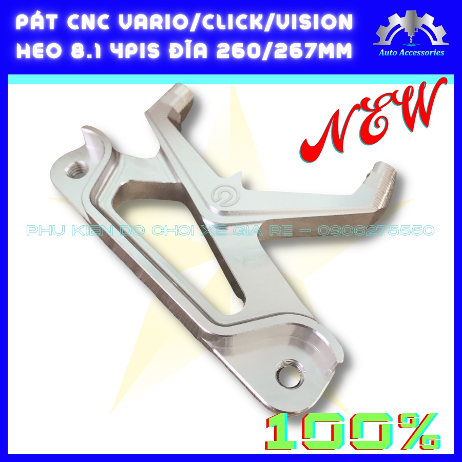 PÁT CNC - Pát Trước VARIO CLICK VISION gắn Heo Dầu 8.1 Racing 4piston đối xứng đi đĩa size 260mm 267mm - CNC sắc xảo