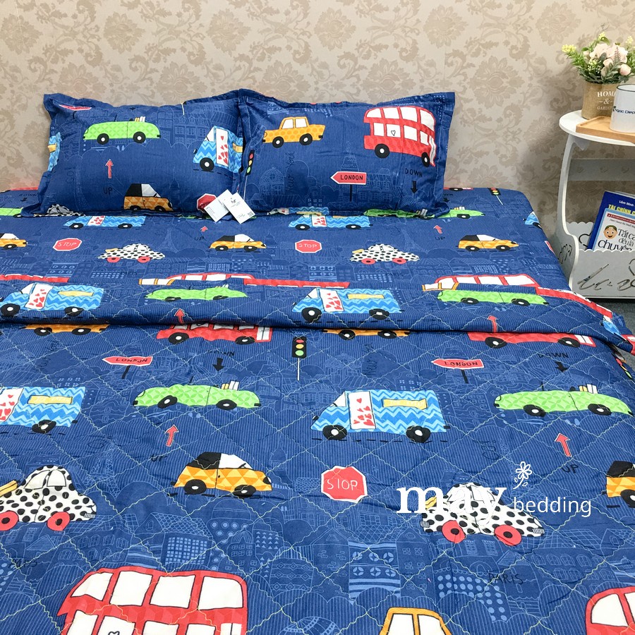 Chăn hè thu Maybedding trần bông tấm 3 lớp, mền văn phòng poly cotton tiện lợi