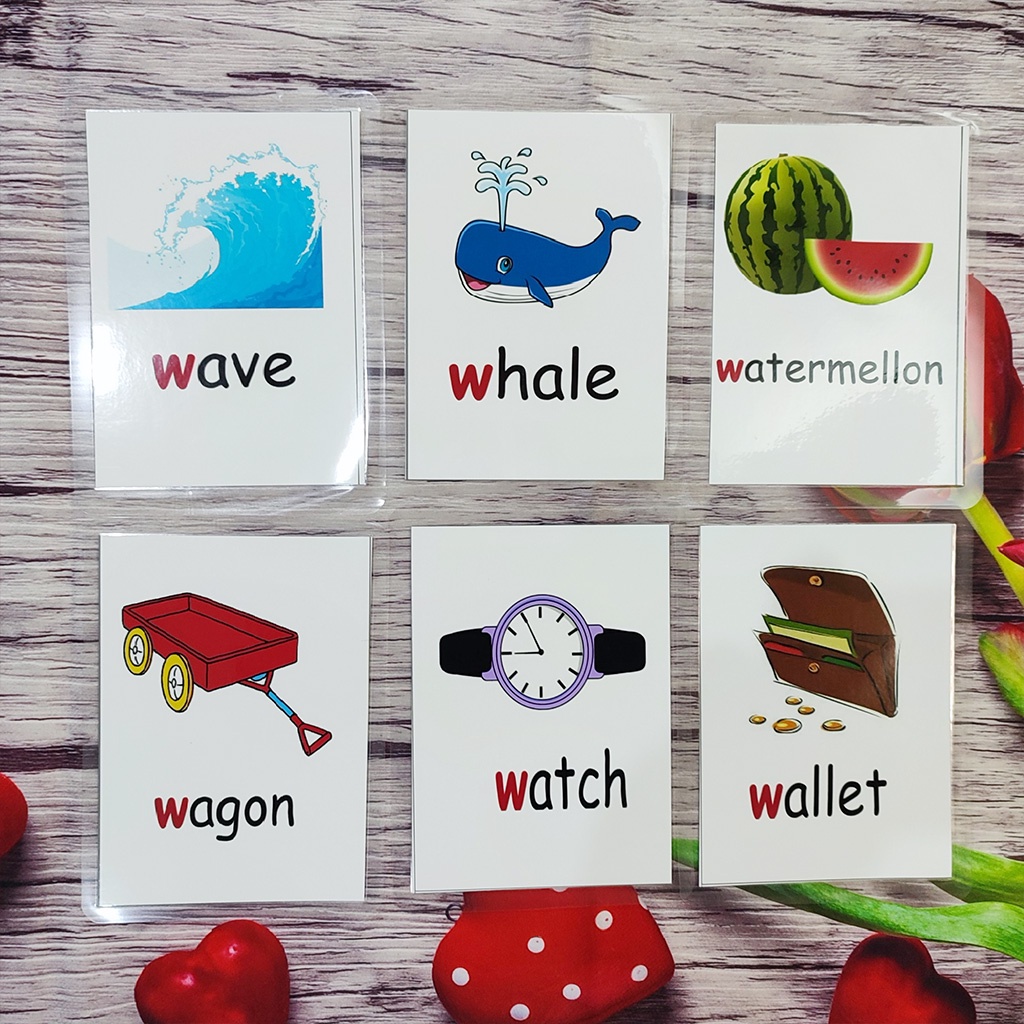 156 thẻ từ vựng chữ cái phonic tiếng Anh