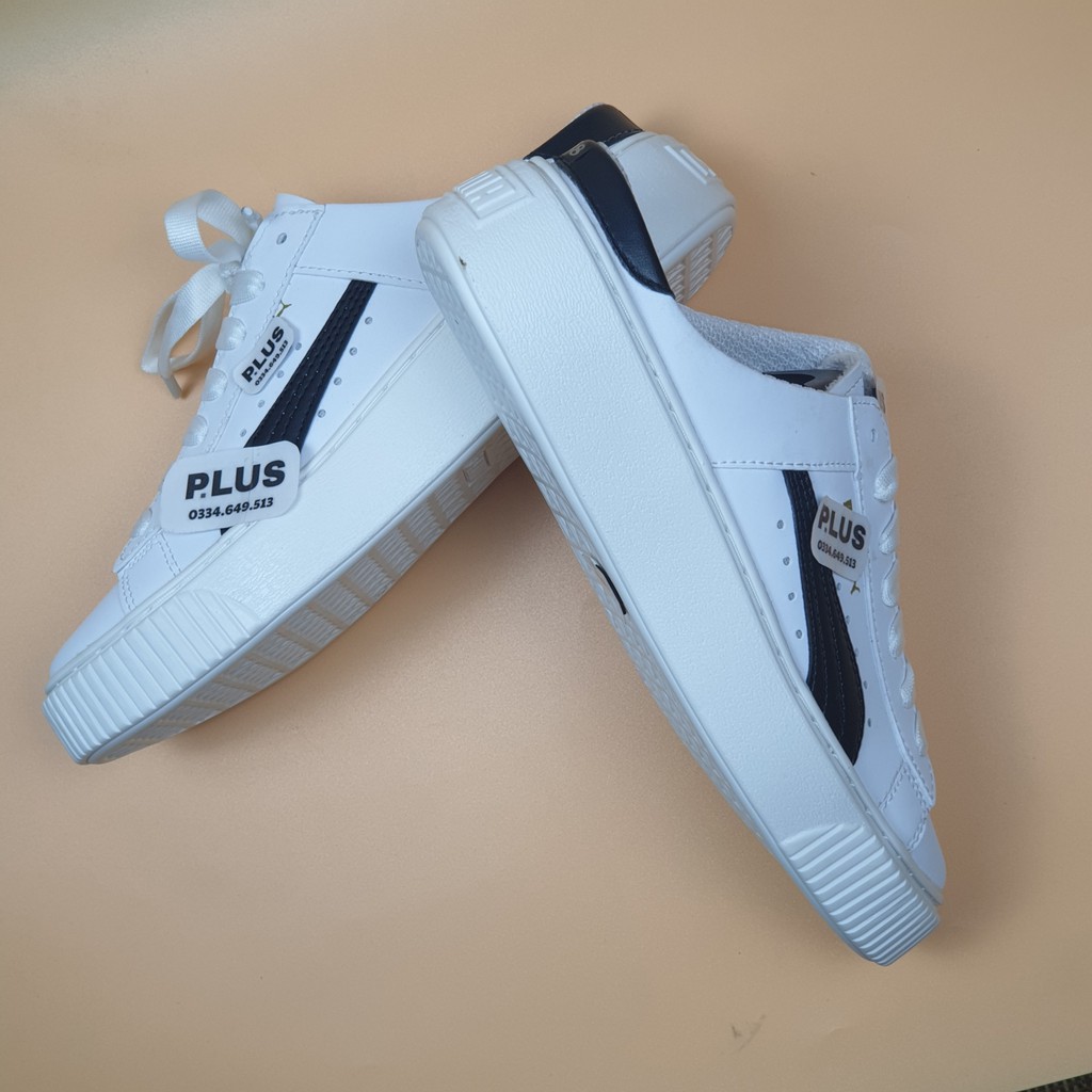 Sục Thể Thao Sục Đạp Gót Thời Trang - Sneaker Nữ Bít Mũi - Giày Bata Nữ Trắng Đế Độn 3cm - Giay Thể Thao Plus