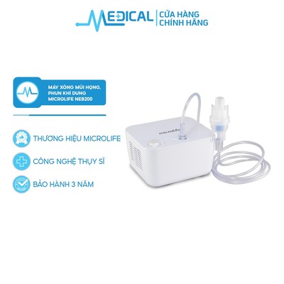Máy xông mũi họng, phun khí dung MICROLIFE NEB200 chính hãng bảo hành 5 năm 1 đổi 1 - MEDICAL