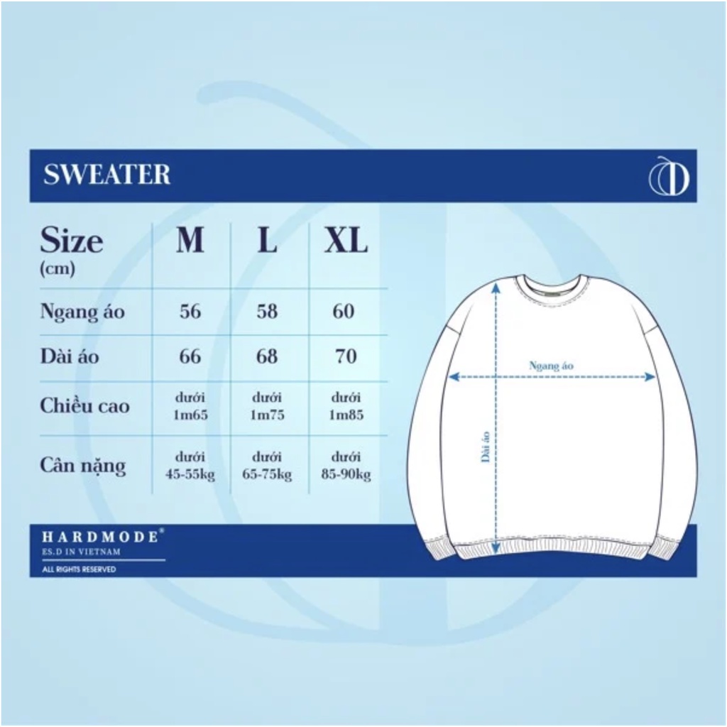 Áo Sweater HARDMODE Basic Chính Hãng - Trắng
