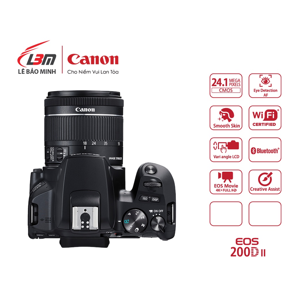 Máy Ảnh Canon EOS 200D II KIT 18-55MM