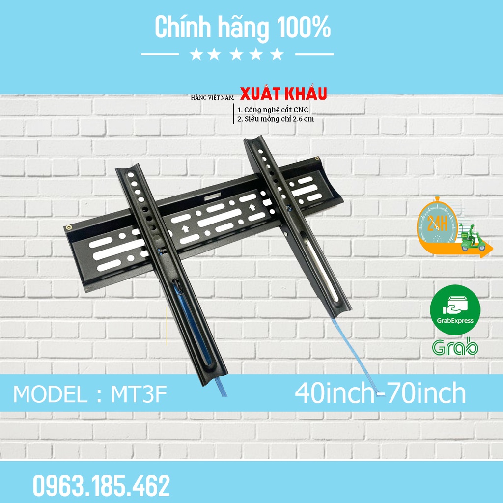 Giá Treo Tivi Siêu Mỏng A3F 40 - 50 - 55 - 65 - 70 Inch / Giá Treo Tivi Phẳng Tường Cố Định - Tải Trọng 68 Kg