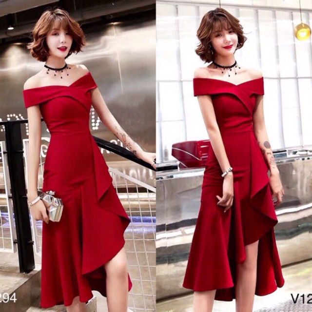 Váy đỏ trễ vai đuôi cá V1294 - Modish and Chic phân phối chính thức (Kèm ảnh thật trải sàn do shop tự chụp)