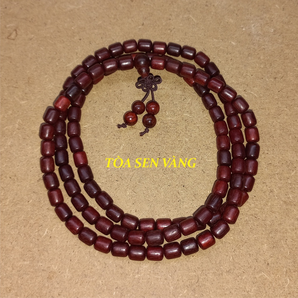 Vòng tay gỗ trắc - Chuỗi gỗ trắc kiểu dáng đốt trúc, quấn đeo cổ tay khoảng 3-4 vòng, size 6mm