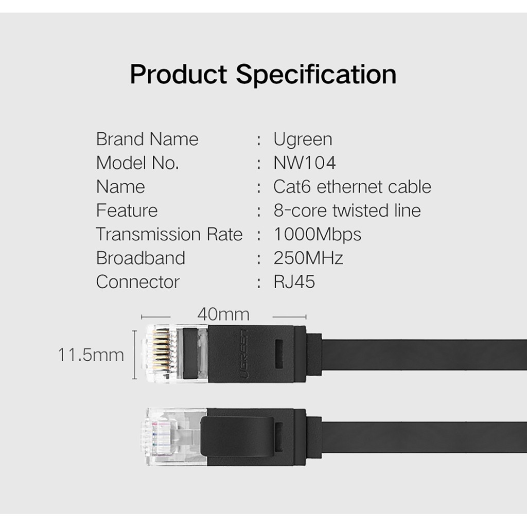 Cáp Mạng Đúc Sẵn Cat6 1000Mbps Cao Cấp UGREEN Chính Hãng