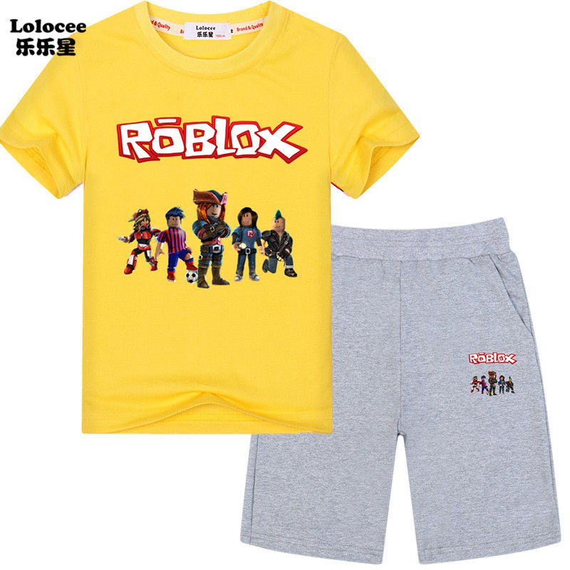 ROBLOX Set Áo Thun Tay Ngắn &amp; Quần Short Chơi Bóng Đá Cho Bé Trai