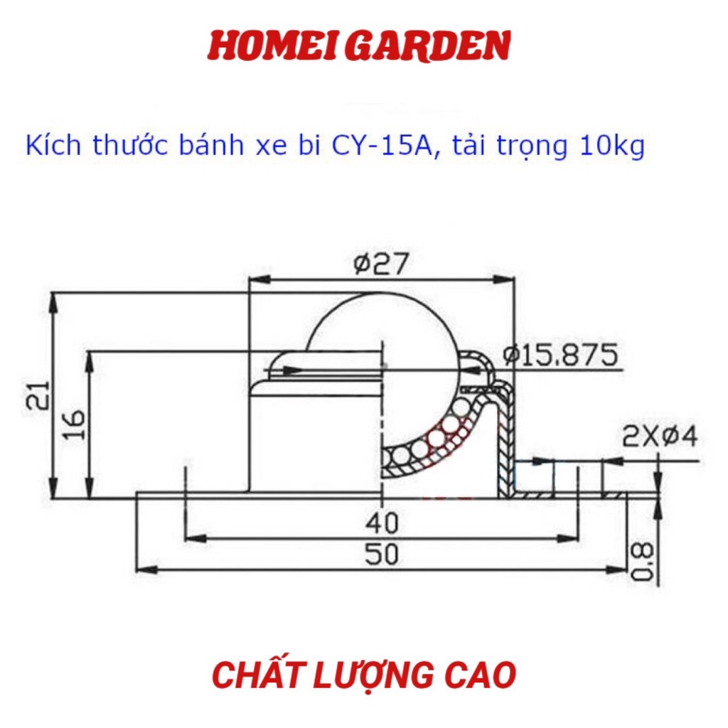 Con lăn bi cầu bánh xe bi đa hướng bằng thép CY15 hàng tốt chất lượng cao - HM0070