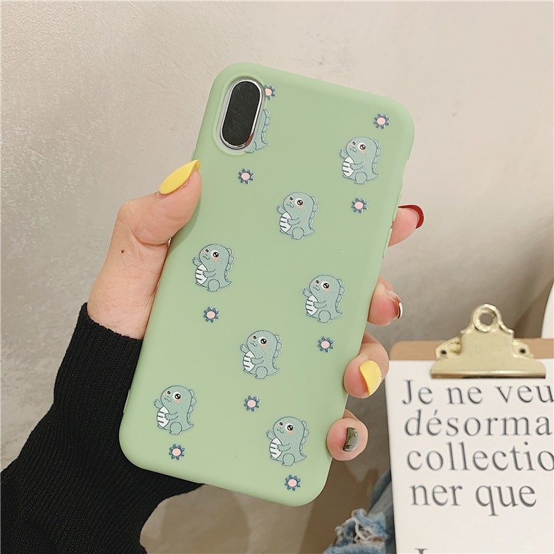Ốp iphone hình khủng long dễ thương cho IPHONE 6/6S 6/6S PLUS 7/8 7/8 PLUS X XS XR XS MAX