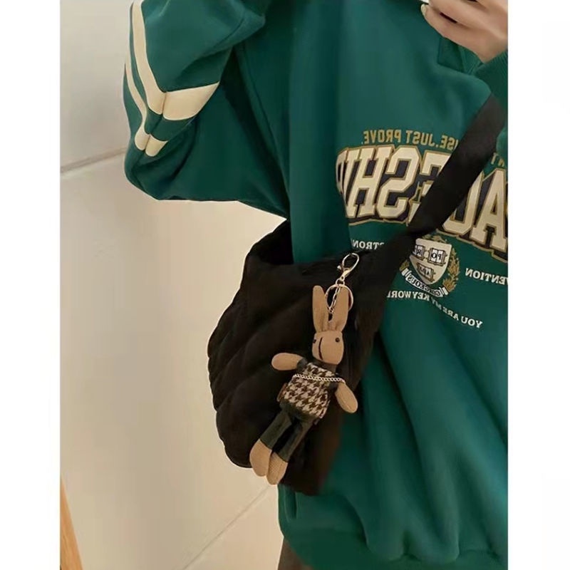 Túi Tote Đeo Chéo Vai Bằng Vải Nylon Thời Trang Hàn Quốc Mới 2022túi đeo chéo nữ màu đen  trần trám dáng tròn dây bản to màu trắng học sinh  túi canvas đeo chéo