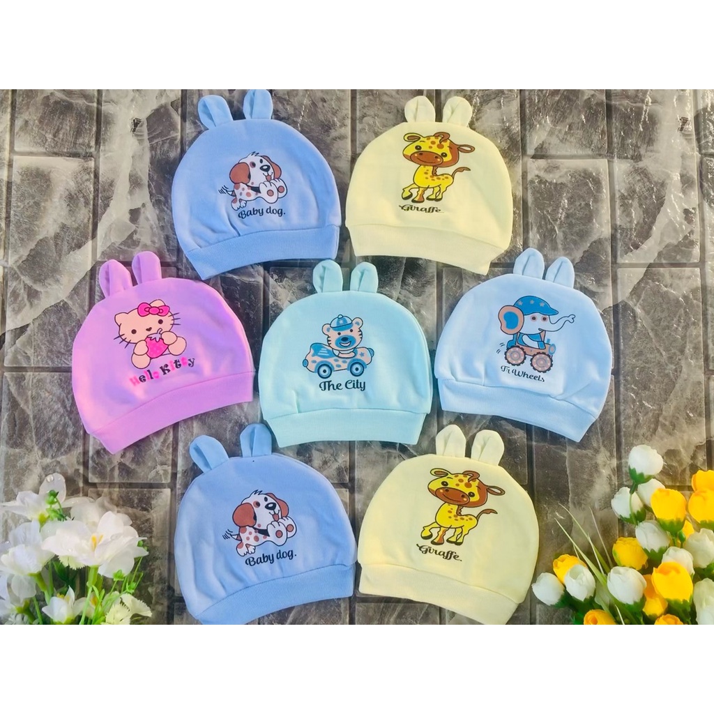 (1 chiếc) Mũ sơ sinh cotton cho bé nhiều mẫu (Hàng Việt Nam)