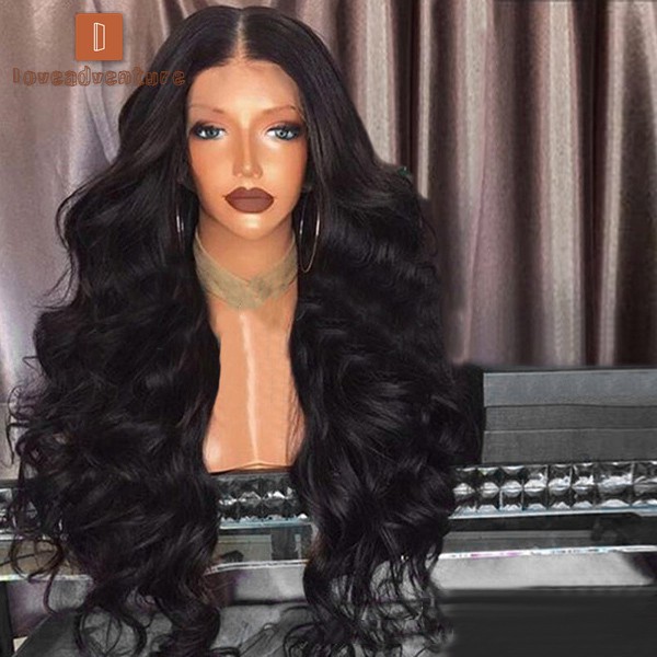 LV△ Women Synthetic Hair Wigs Black Long Wavy Curly Wig Cosplay Party Supplies New