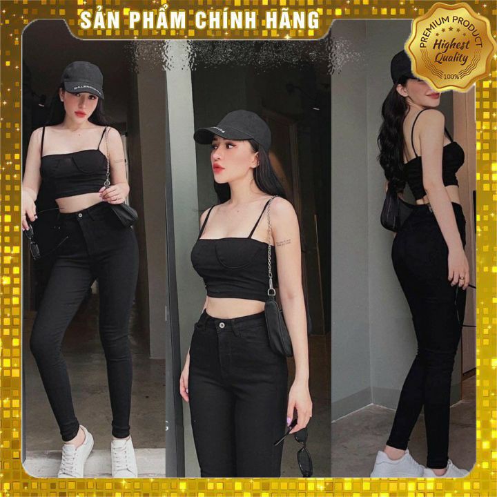Quần jean nữ ⚡️LẺ BẰNG SỈ ⚡️ Quần bò giấy skinny cạp cao ôm sát tạo hiệu ứng chân dài miên