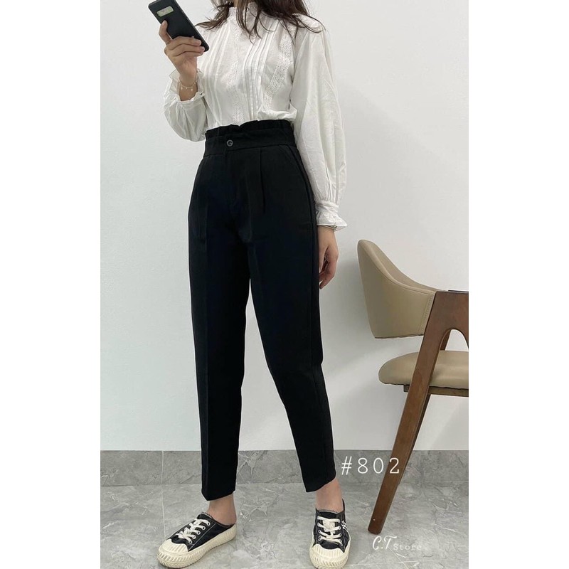 quần baggy đi làm, đi học, quần cạp bèo cách điệu 158