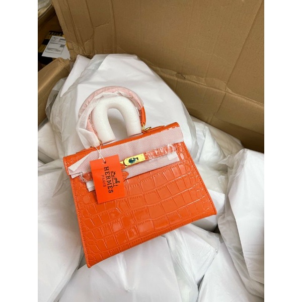 TÚI HM KELLY CHẤT DA SẤU  SUPER SZ 25