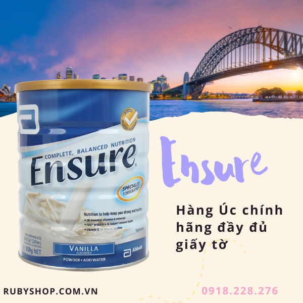 Sữa Bột Ensure hàng Úc 850gr.