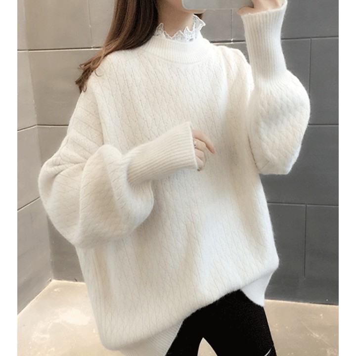 Áo Len Nữ Dài Ty Cổ Tròn Thời Trang Hàn Quốc | BigBuy360 - bigbuy360.vn