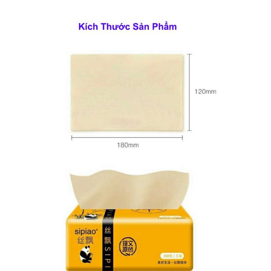 [ĐƯỢC MUA 10] (Siêu Dai) Bịch Khăn giấy ăn gấu trúc Sipiao 3 lớp chống ẩm lau miệng gói 300 tờ hàng chuẩn 2,2kg