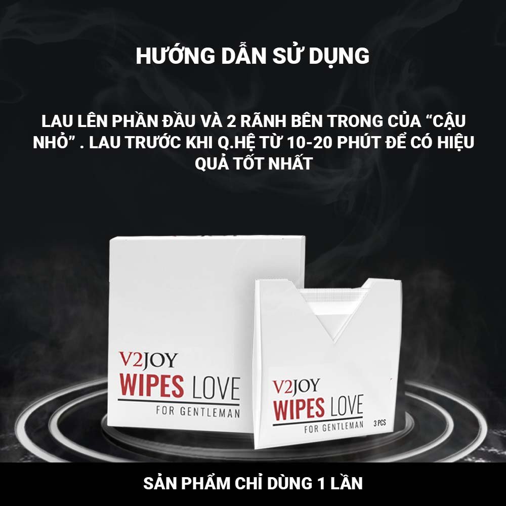 Khăn lau nam giới V2joy, Khăn ướt hỗ trợ sinh lí nam giới an toàn