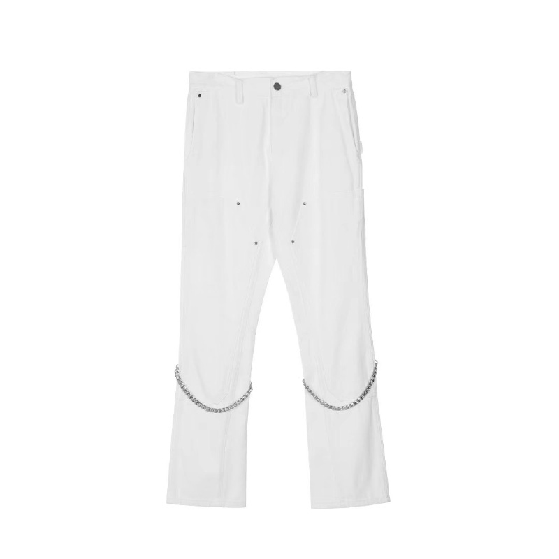 Quần ống rộng phối dây xích phong cách đường phố cá tính cho nam