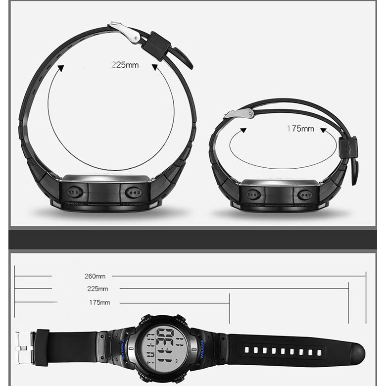 Đồng hồ thể thao thời trang nam dây cao su cao cấp Synoke 9668