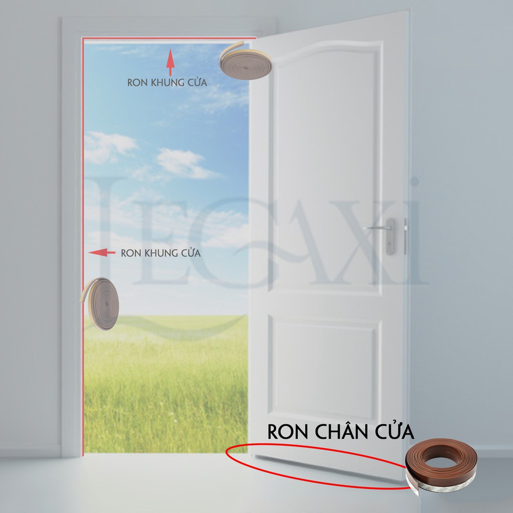 Combo 2 Mét Ron Chân Cửa Cao Su Cải Tiến Dán Chống Bụi Côn Trùng 25 35 45mm Legaxi