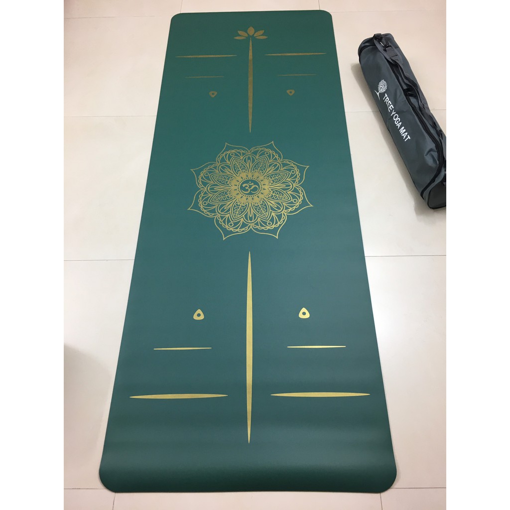 Thảm Tập Cao Su Tự Nhiên Tree Yoga Định Tuyến Mạ Vân vàng