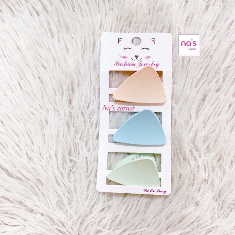 Bộ 3 kẹp tóc gấp tóc gắp càng cua 7 răng nhỏ nhựa mịn đẹp vintage