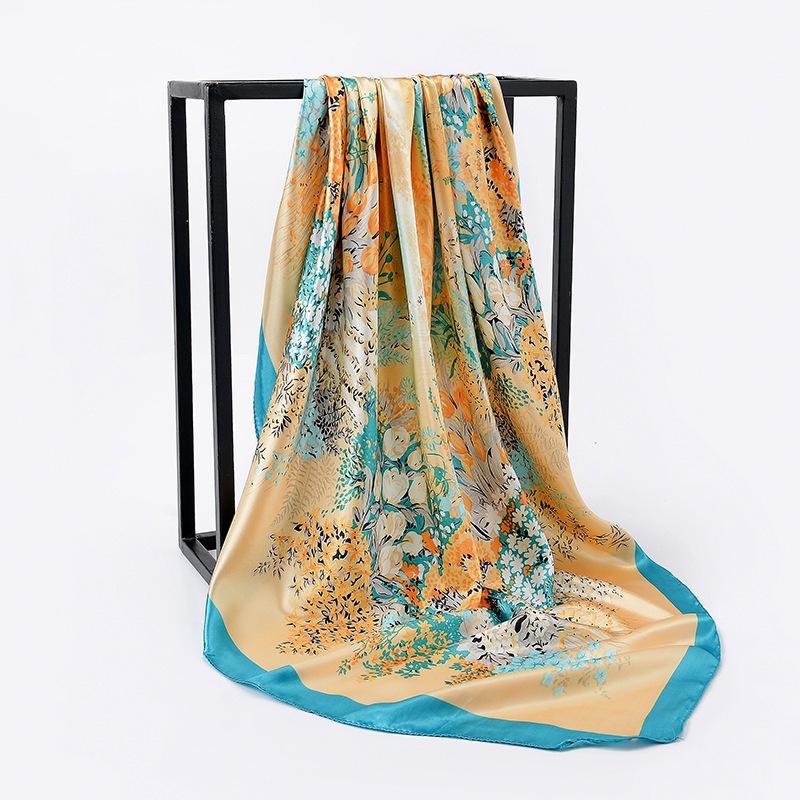Khăn Choàng Satin Vuông 90CM(35.4inch) Thời Trang Dành Cho Nữ WJ1001-75