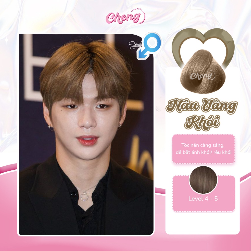 Thuốc Nhuộm Tóc NÂU VÀNG KHÓI Nam / NÂU VÀNG ÁNH KHÓI Không Tẩy | Chenglovehair, Chenglovehairs
