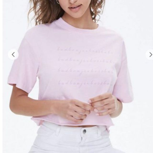 áo thun crop top F21 Boss Babe Graphic Tee