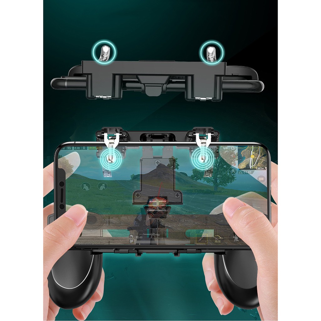 Tay cầm game nút chơi game H1 có nút chơi pubg cho điện thoại PUBG, ROS, free fire controller