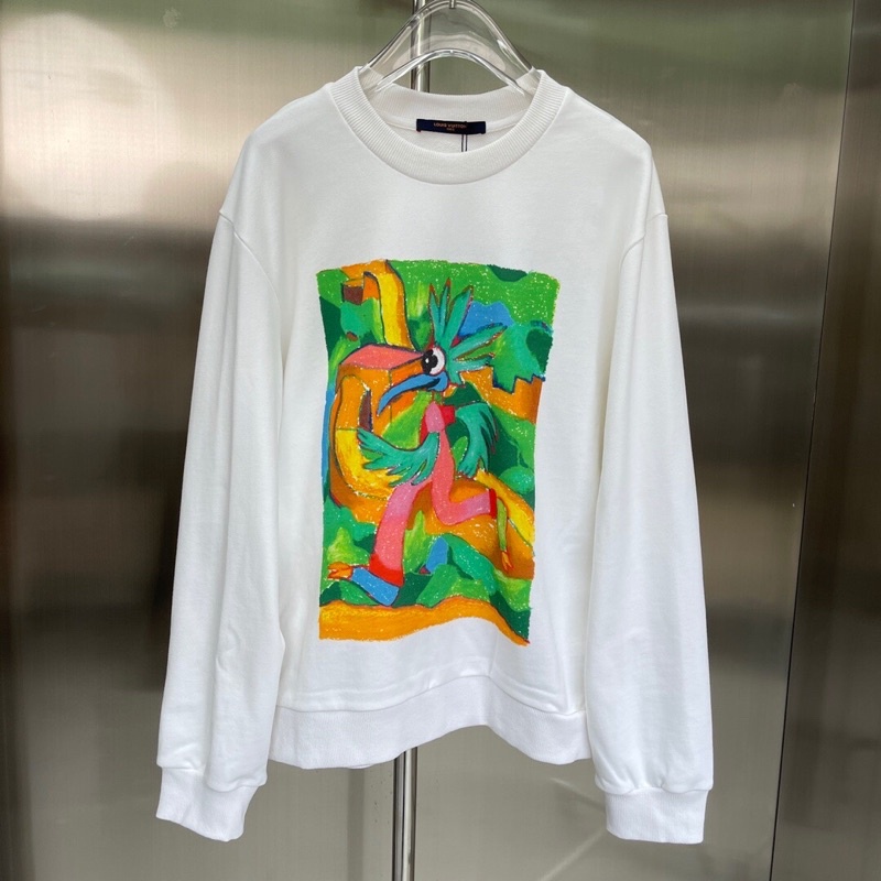 Áo nỉ sweater- L V sweatshirt hoạ tiết cách tân, chất cotton cao cấp