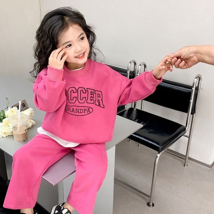 Set Áo Len Dài Tay Cổ Tròn + Quần ống rộng Thiết Kế Mới Thời Trang Dành Cho Mùa Thu Đông