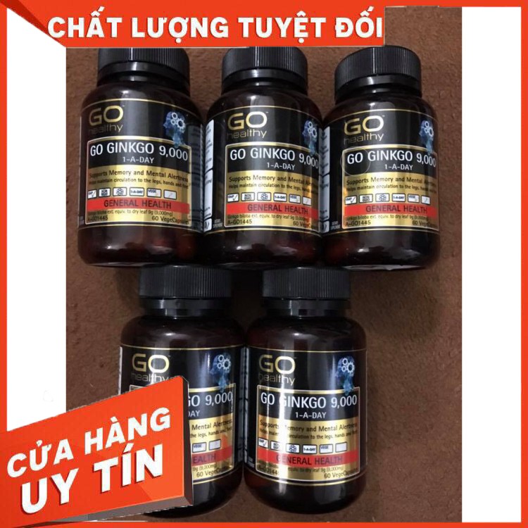 Free ship (Tem Chemist) Ginkgo Biloba, viên uống bổ não, ginkgo 9000, lọ 60 viên