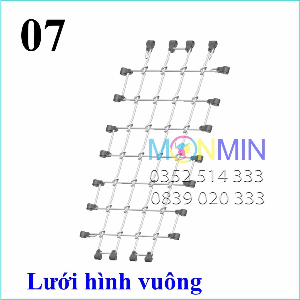 Phụ kiện Lưới leo hình vuông có khớp - Xà đu đa năng Satech - Chưa bao gồm khung vận động cho bé