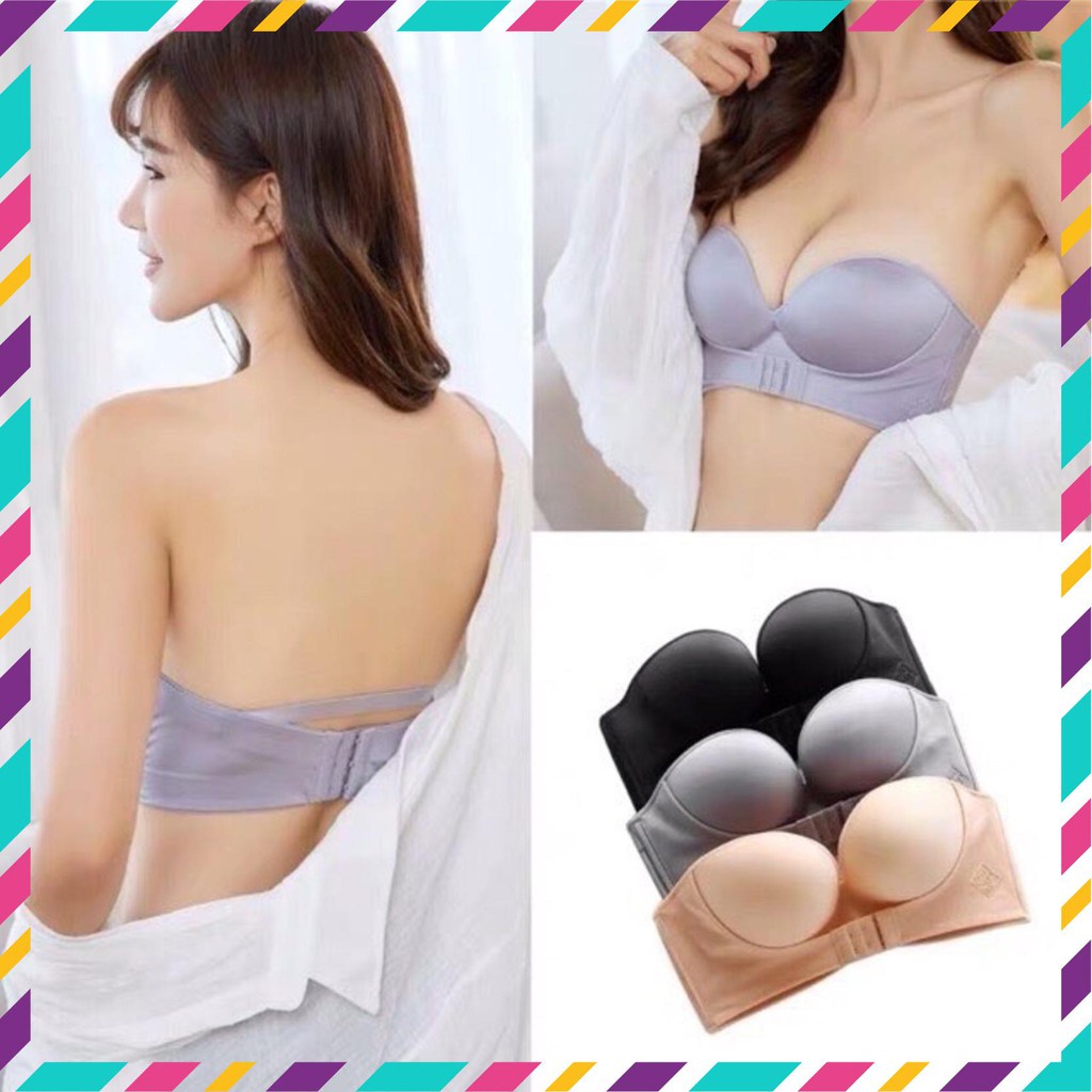 O08 Áo Lót Nữ Nâng Ngực KATHY BRA Cúp Ngang Chống Tụt Có Mắc Cài Trước Không Dây Không Gọng Siêu Đẩy