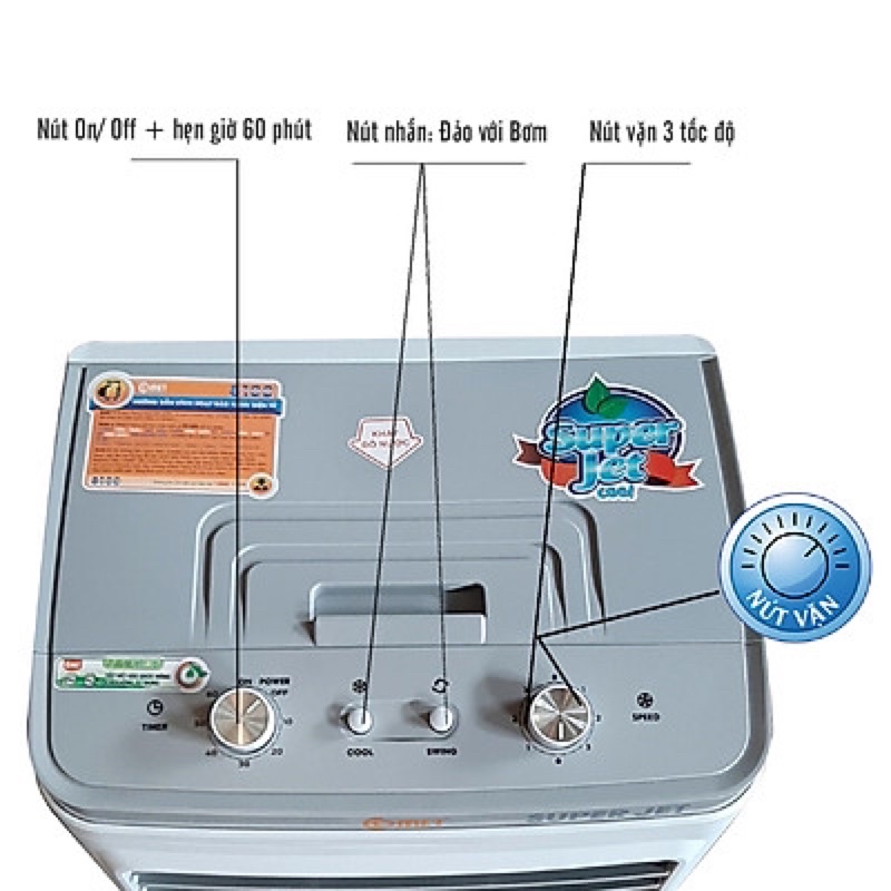 Quạt điều hòa không khí COMET CM8825 - Hàng Chính Hãng