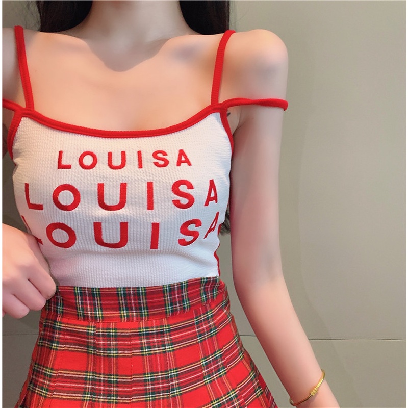 Áo Hai Dây In Chữ Thời Trang Mùa Hè Dễ Phối Đồ Cho Nữ