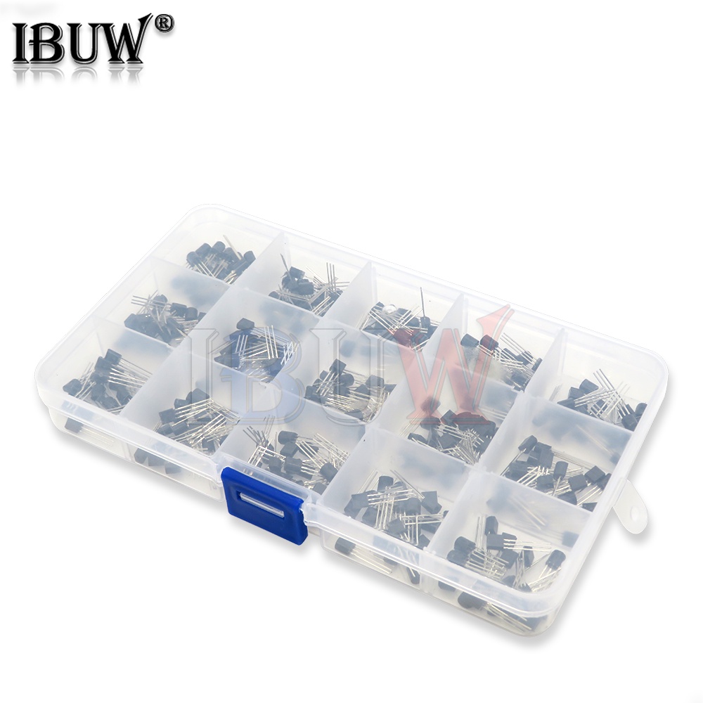 Bộ 300 Món Phụ Kiện Cho 2N2222 S9012 S9013 S9014 S8050 S8550 2N3904 2N3906 2N5401 2N5551 A42 A92 A1015 C1815 13001 15Value