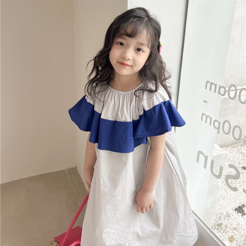 Đầm Công Chúa Không Tay Màu Trơn Nhấn Eo Thời Trang Mùa Hè Hàn Quốc Cho Bé Gái