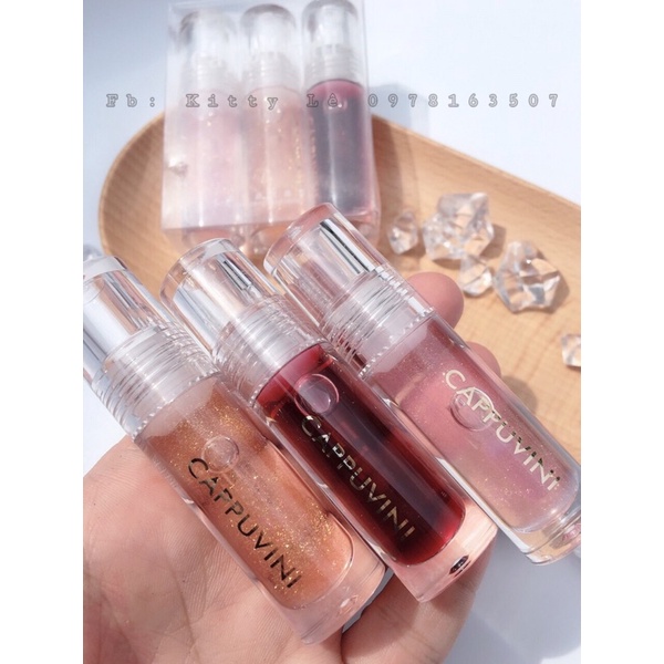 Set 3 Son Bóng Nhũ Dưỡng Môi CAPPUVINI Starry Crystal Lip Honey | BigBuy360 - bigbuy360.vn