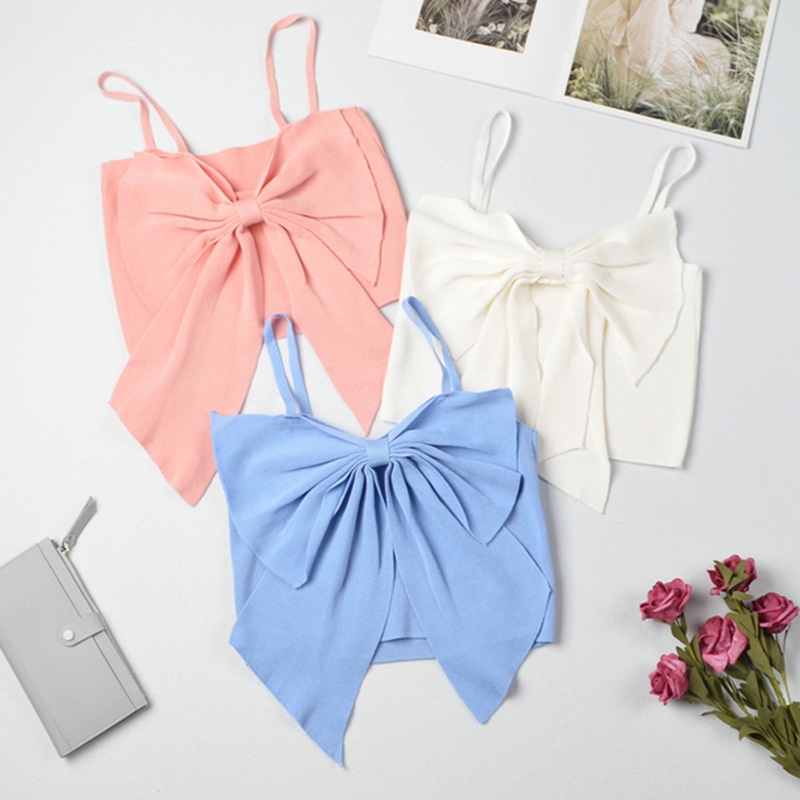 Áo Croptop Hai Dây Màu Trơn Cổ Chữ V Gợi Cảm Dành Cho Nữ