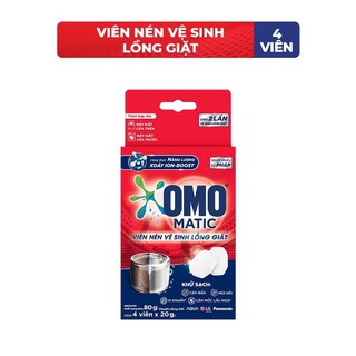 Hộp 4 Viên Nén Vệ Sinh Lồng Máy Giặt OMO Matic 80gr